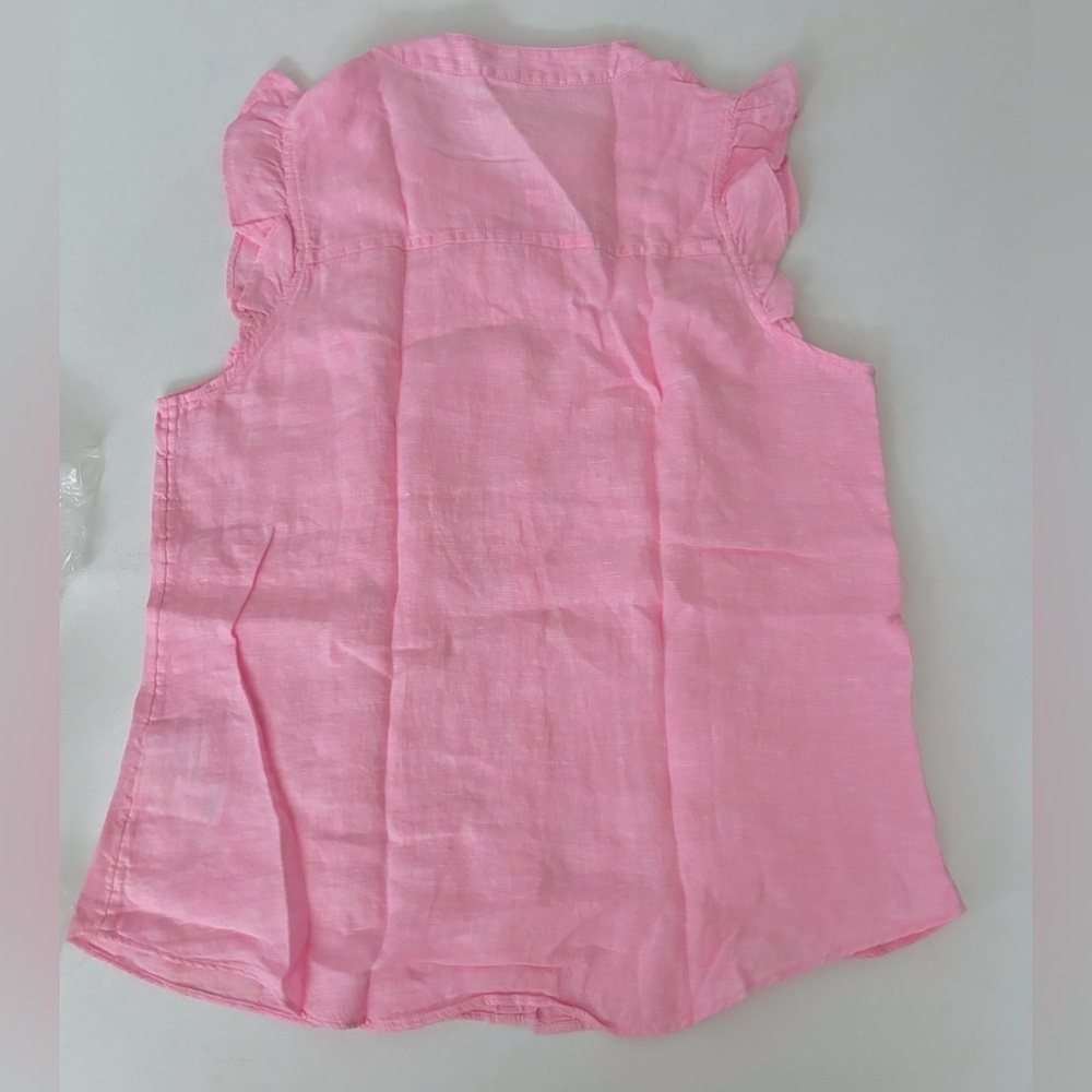 Lilly Pulitzer BRIETTE BUTTON DOWN URCHIN PINK X RESORT WHITE SZ M - Picture 9 of 9